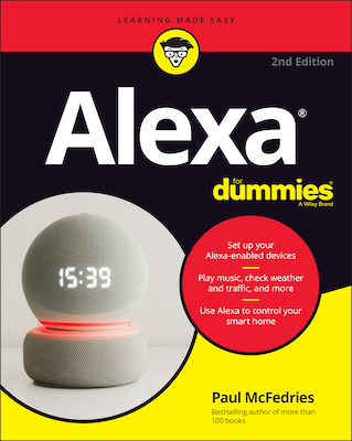 Front cover of the book Alexa For Dummies, Second Edition.