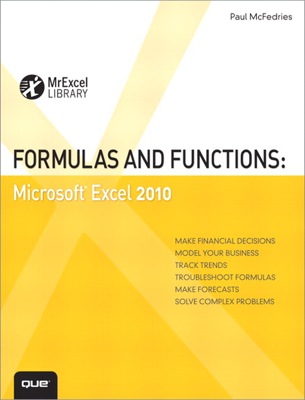 Front cover of the book Formulas and Functions: Microsoft Excel 2010.