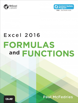 Front cover of the book Excel 2016 Formulas and Functions.