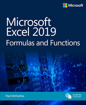 Front cover of the book Microsoft Excel 2019 Formulas and Functions.