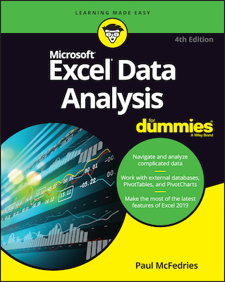 Front cover of the book Excel Data Analysis for Dummies.
