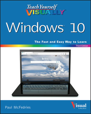 Front cover of the book Teach Yourself VISUALLY Microsoft Windows 10 Third Edition.