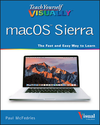 Front cover of the book Teach Yourself VISUALLY macOS Sierra.