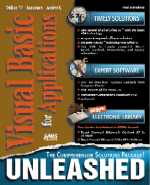 Front cover of the book Visual Basic for Applications Unleashed.