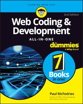 Front cover of the book Web Coding & Development All-In-One For Dummies, Second Edition.