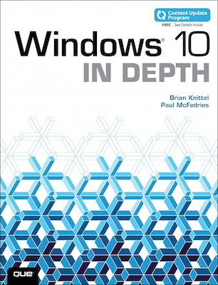 Front cover of the book Windows 10 In Depth.