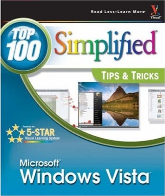 Front cover of the book Microsoft Windows Vista: Top 100 Simplified Tips & Tricks.
